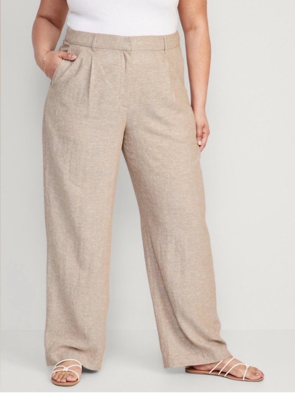 Old Navy Taylor Wide Leg Trouser Linen Blend